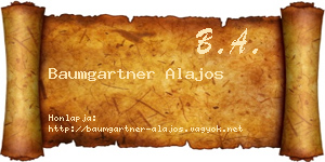 Baumgartner Alajos névjegykártya